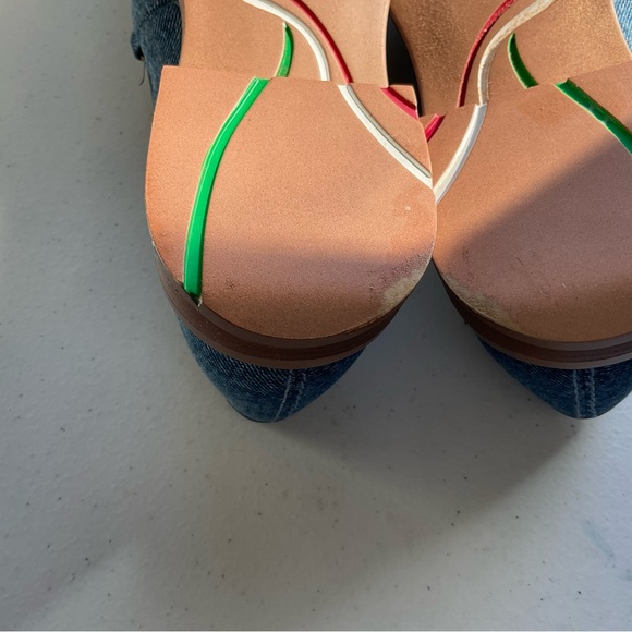 Elegant Blue and Gold Flats with Suede Finish - Picture 4 of 7